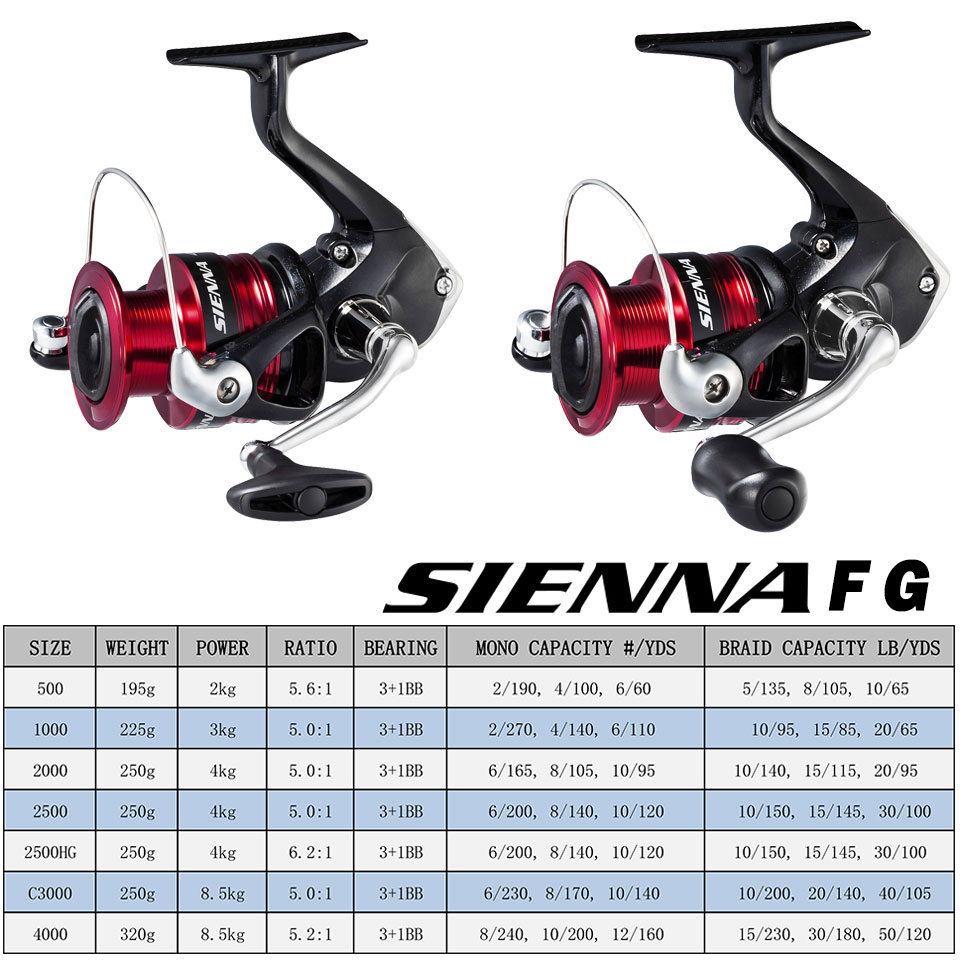 SHIMANO SIENNA Mulinello da pe - Daiwa Reel Bg recensione e prezzo